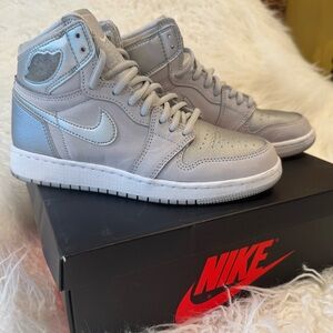 Nike Air Jordan 1 Retro Japan Metallic Silver High-Top Sneakers